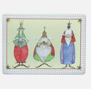MacKenzie Childs - Patience Brewster Three Kings Cork Back Placemats - Set of 4